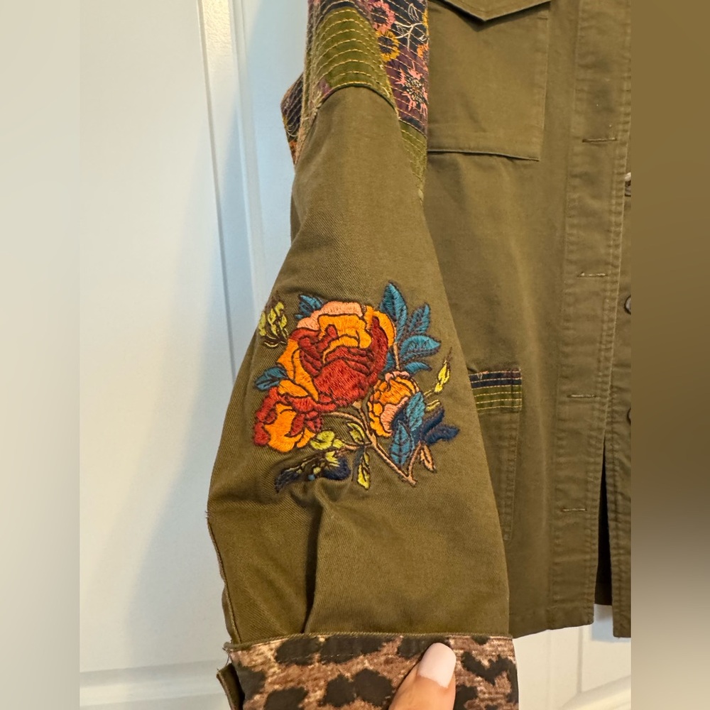 Johnny Was Workshop Embroidered Patchwork Militar… - image 3